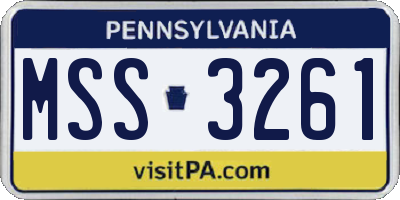 PA license plate MSS3261