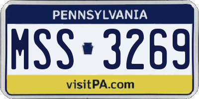 PA license plate MSS3269