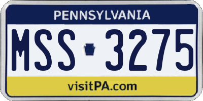 PA license plate MSS3275