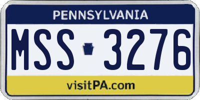 PA license plate MSS3276