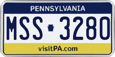PA license plate MSS3280