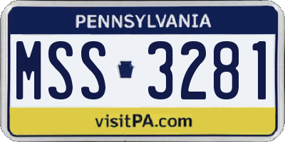 PA license plate MSS3281