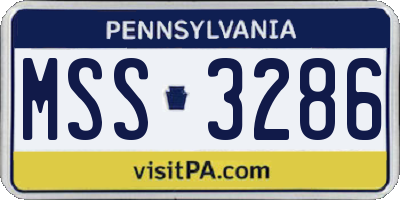 PA license plate MSS3286