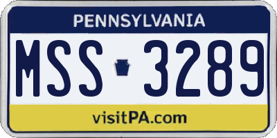 PA license plate MSS3289
