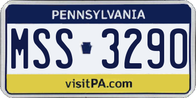 PA license plate MSS3290