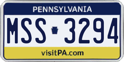 PA license plate MSS3294