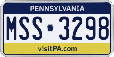 PA license plate MSS3298