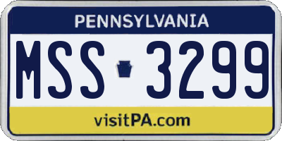 PA license plate MSS3299