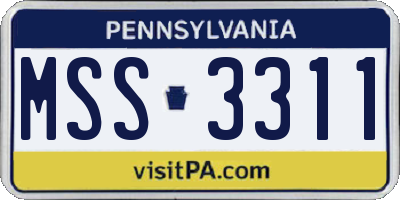 PA license plate MSS3311