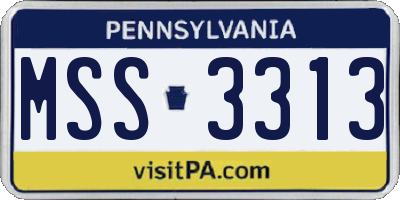 PA license plate MSS3313
