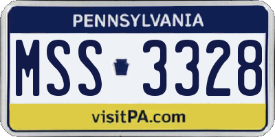 PA license plate MSS3328
