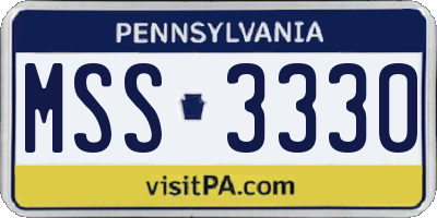 PA license plate MSS3330