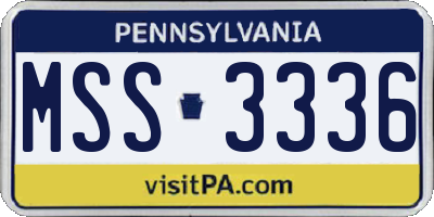 PA license plate MSS3336
