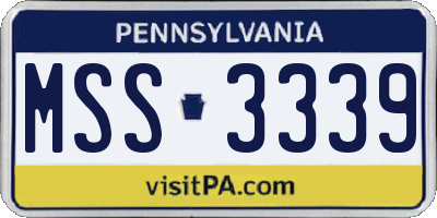 PA license plate MSS3339