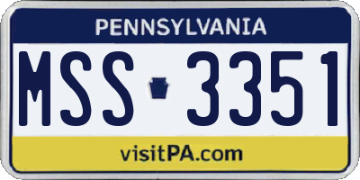 PA license plate MSS3351