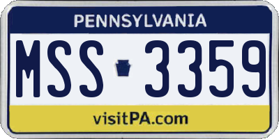 PA license plate MSS3359