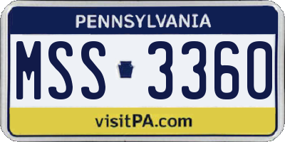 PA license plate MSS3360