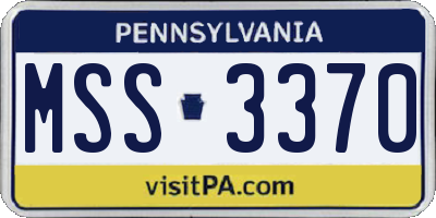 PA license plate MSS3370