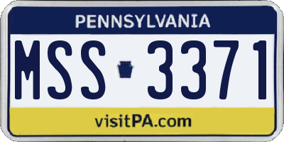 PA license plate MSS3371