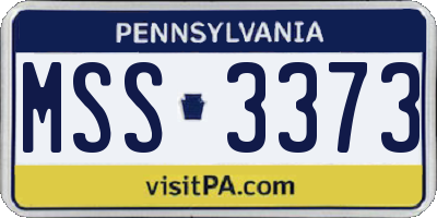 PA license plate MSS3373