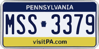 PA license plate MSS3379