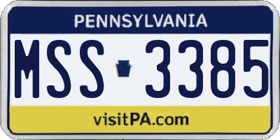 PA license plate MSS3385