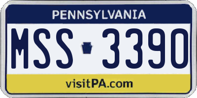 PA license plate MSS3390