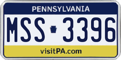 PA license plate MSS3396