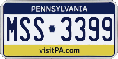 PA license plate MSS3399