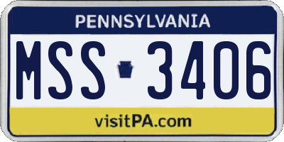 PA license plate MSS3406
