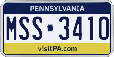 PA license plate MSS3410