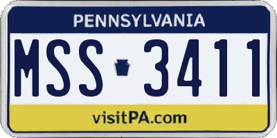 PA license plate MSS3411
