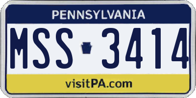 PA license plate MSS3414