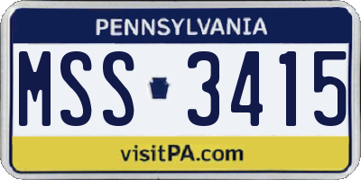 PA license plate MSS3415