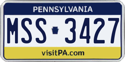 PA license plate MSS3427
