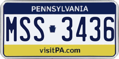 PA license plate MSS3436