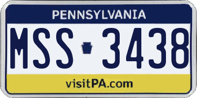 PA license plate MSS3438