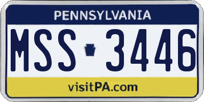 PA license plate MSS3446