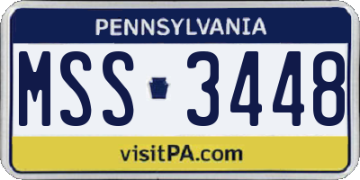 PA license plate MSS3448