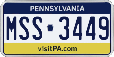 PA license plate MSS3449