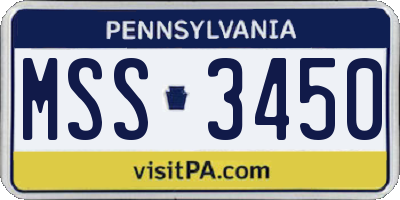 PA license plate MSS3450