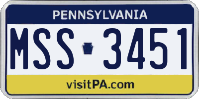 PA license plate MSS3451