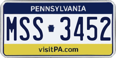 PA license plate MSS3452