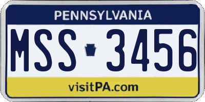 PA license plate MSS3456