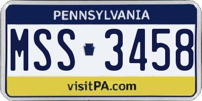 PA license plate MSS3458