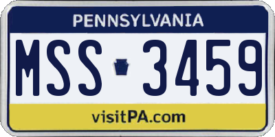 PA license plate MSS3459