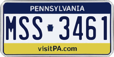 PA license plate MSS3461