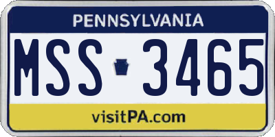 PA license plate MSS3465