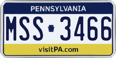 PA license plate MSS3466