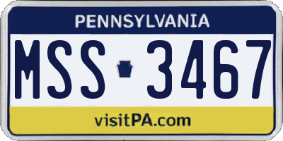 PA license plate MSS3467